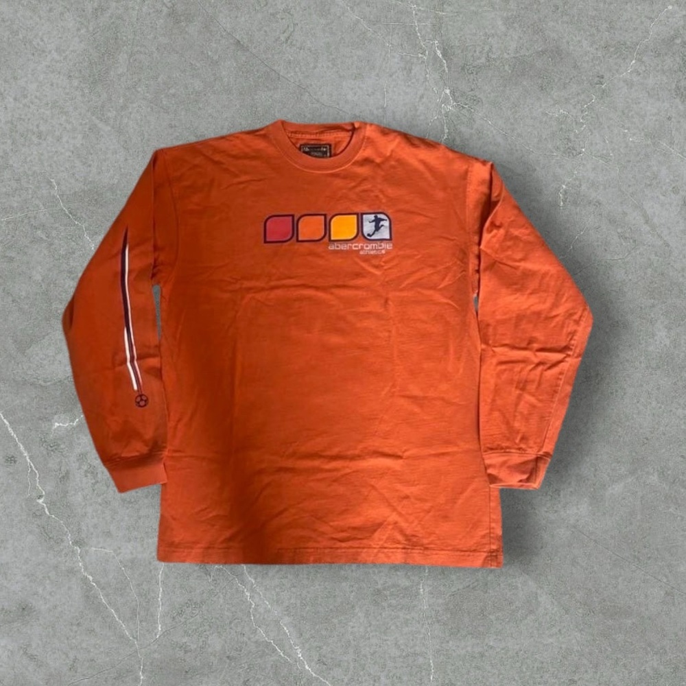 Vintage Abercrombie And Fitch Shirt‎ Men’s Medium Orange LS Y2K Skater 2000s 90s